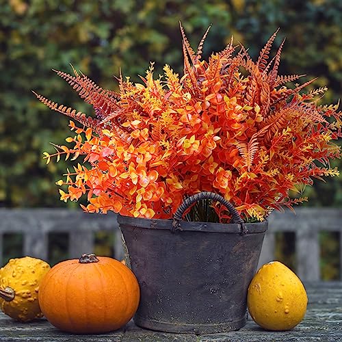 Home Decor Fall Artificial Flowers Plants Orange Outdoor Indoor, 12PCS Autumn Fake Plastic Flowers Grass Stems Arrangement, UV Resistant, No Fade, Faux Greenery Mums for Garden Hanging Planter Wedding - Cosy Home Interiors Home Decor Fall Artificial Flowers Plants Orange Outdoor Indoor, 12PCS Autumn Fake Plastic Flowers Grass Stems Arrangement, UV Resistant, No Fade, Faux Greenery Mums for Garden Hanging Planter Wedding - Image 2