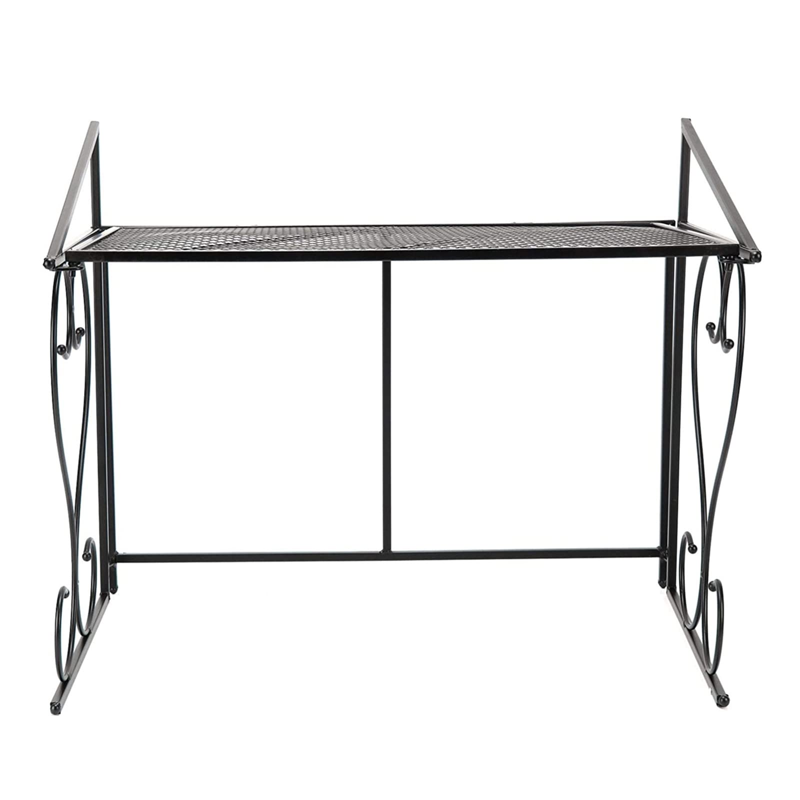 Kuchenny organizer do przechowywania, wolnostojący stojak na kuchenkę mikrofalową, chromowany metal, kuchenny stojak na piekarnik do kuchni, biura, wielofunkcyjny stojak na naczynia, półka do przechowywania blatu kuchennego, 2 poziomy