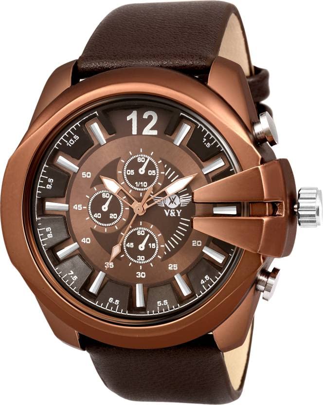 V&Y Exquisite Case & Elegant Full Choco Dial & Leather Strap Watch for Men & Boys (B0B1YZLJP1) Amazon Price History, Amazon Price Tracker