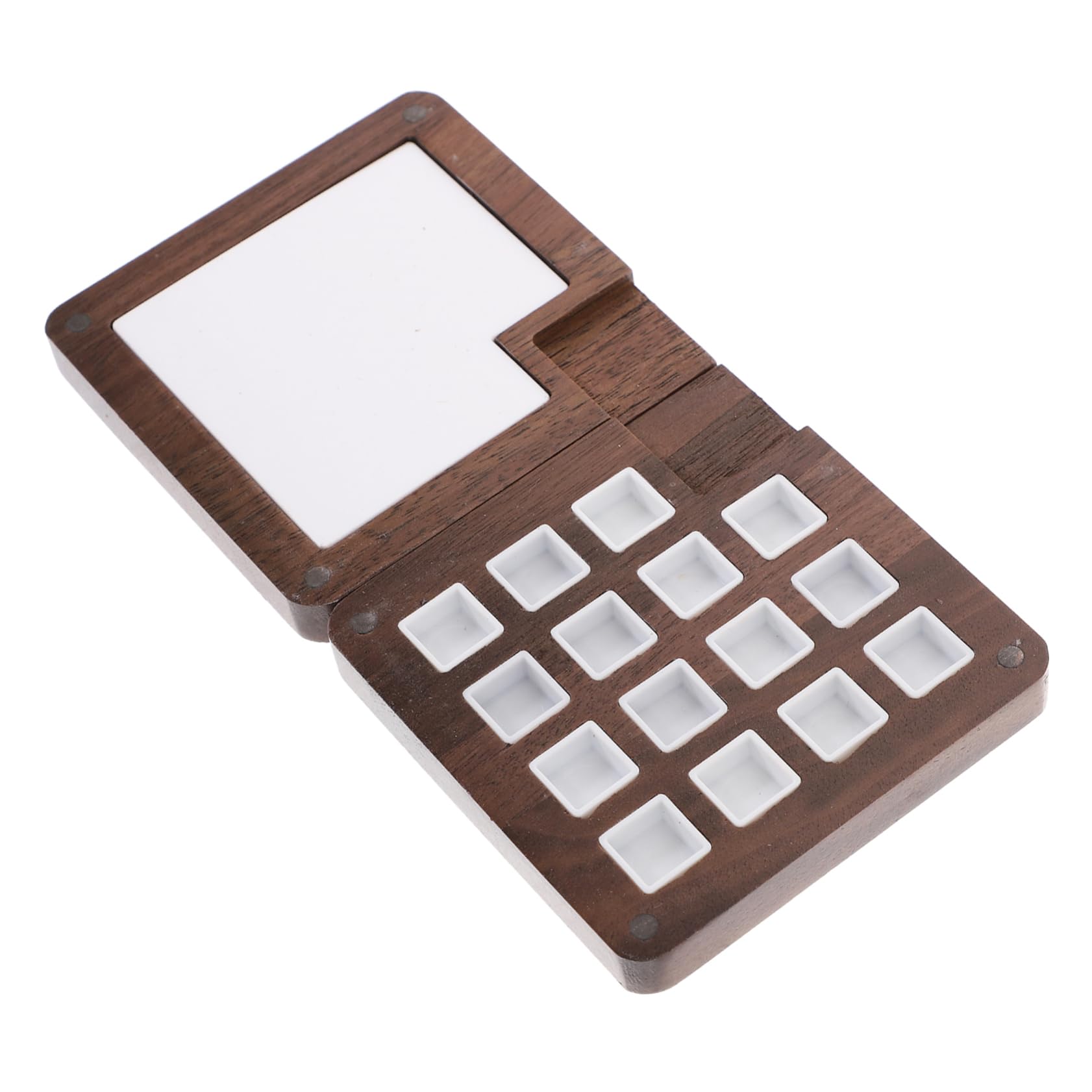 Operitacx 3stücke Holz-Wasserfarben-Palette Mit Fächern Tragbare Pigmentbox Für Aquarellfarben Und -farbmischungen Für Künstler Schüler Hochwertigem Walnussholz