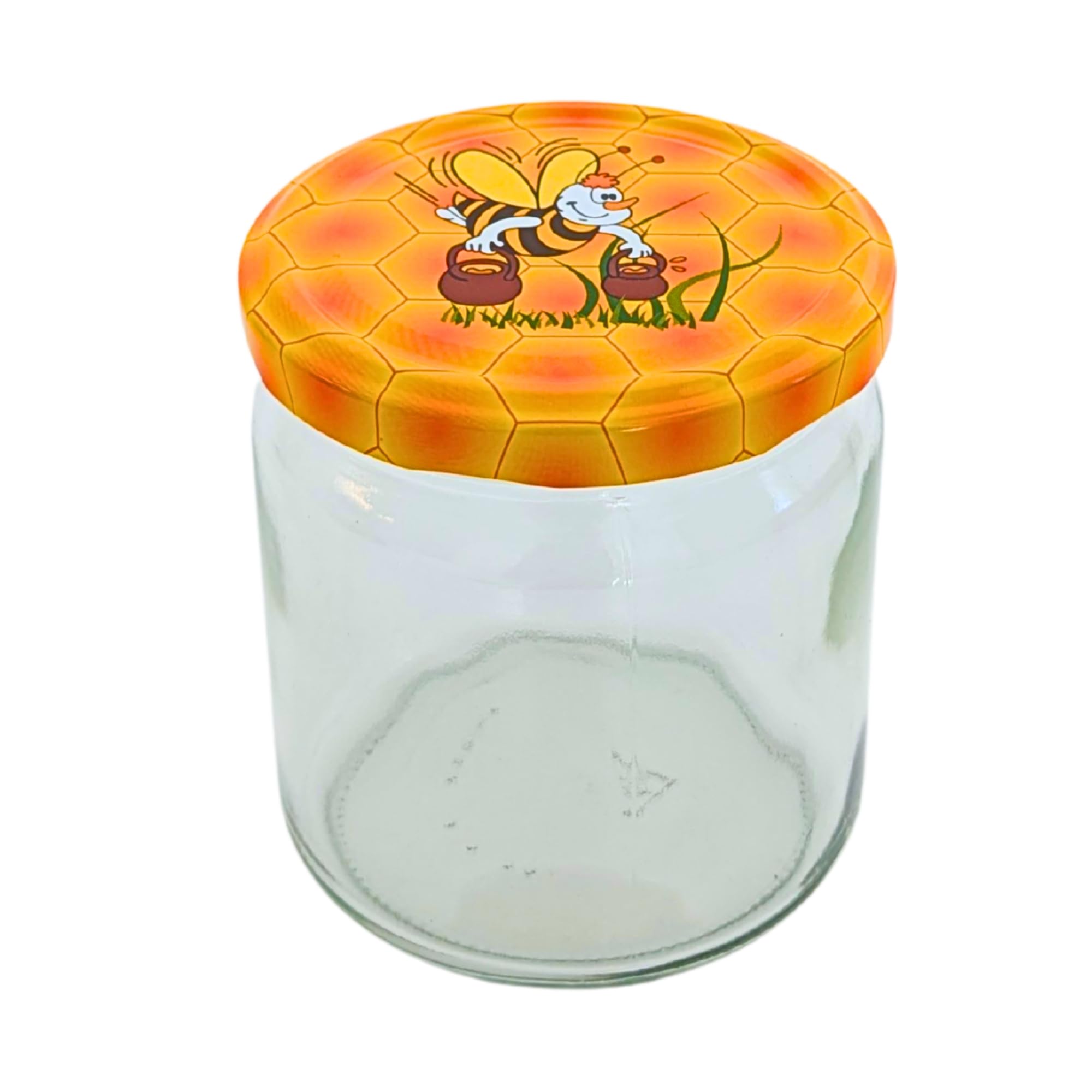 60x Schraubdeckel Mit Bienen-Motiv - Für 500g Twist-Off Gläser