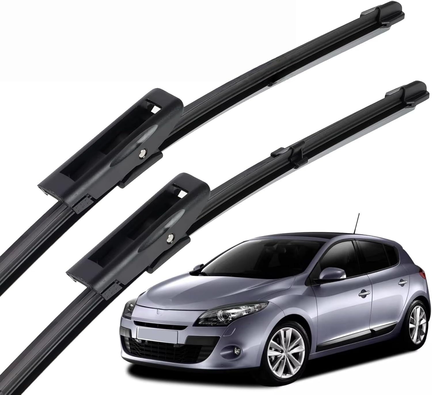 liufangfc Front Windscreen Beam Wipers for Renault Megane 3 MK3 2008-2016 24"+16", Set of 2 Replacement Blades with Pre-assembled Adapter, Only for Right-Hand Drive (UK)