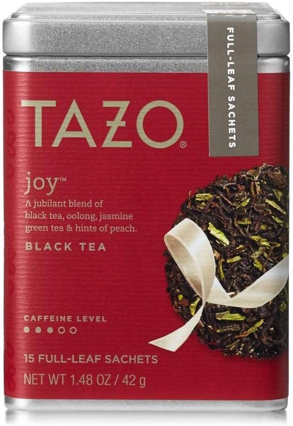Tazo Joy Black, Green & Oolong Teas (Full-Leaf Tea in Tin) 15 Sachets