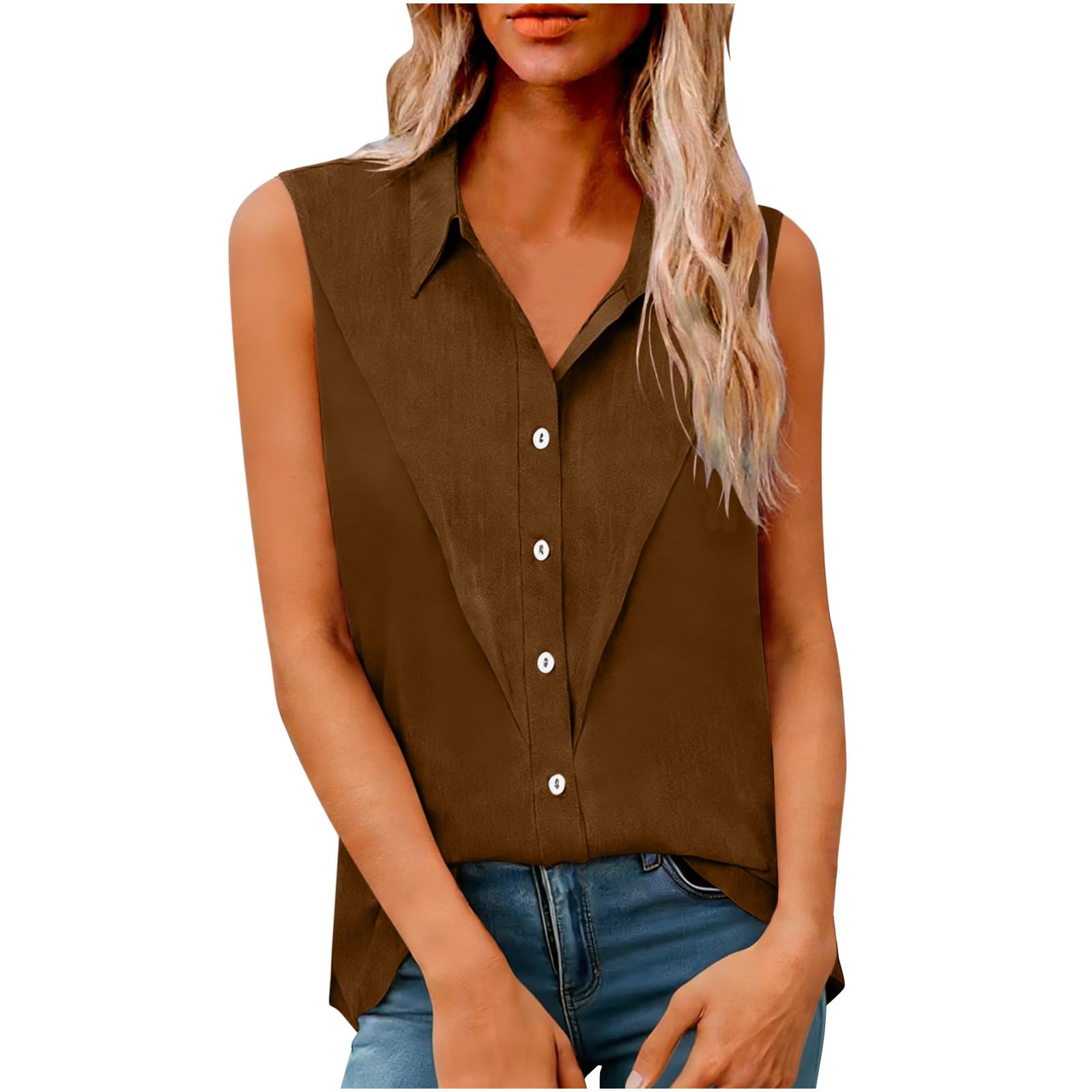 Damen Tank Top,Sommer T Shirt Ärmellos Baumwolle Leinen Tanktops V-Ausschnitt Shirts Basic Oberteile Locker Geschnitten Blusentop Lässige Boho Leinenbluse Damen Große Größen Tunika Top