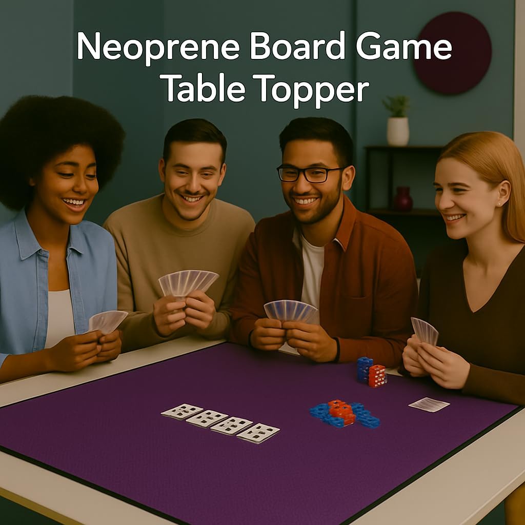 Board Game Mat for 36 x 48 in Tables, Mahjong Mat with Carrying Bag, Neoprene Playmat, Table Cover for Board Games, Tile, Poker, RPG and Dominoes (Burgundy, 36 x 48 Inches)