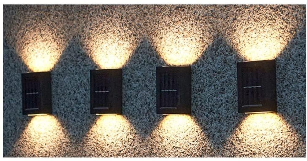 VUIKLCty Landscape Spotlights Household IP65 waterproof solar wall light, Outdoor balcony lighting garden lights(White Light,10cm*4)