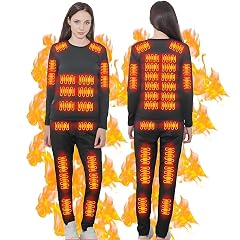 Heated Thermal Underwear for Men Women USB 42 Zone Intelligent Heated Thermals top and Heated Pants Set XS-4XL