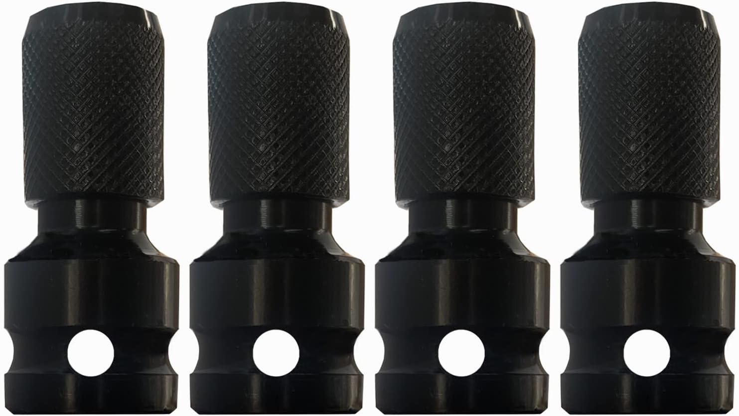 4PCS 1/2 inch Square Drive to 1/4 inch Hex Female Socket Adapter Converter Chuck Adapter for Impact Air and Electric Wrench