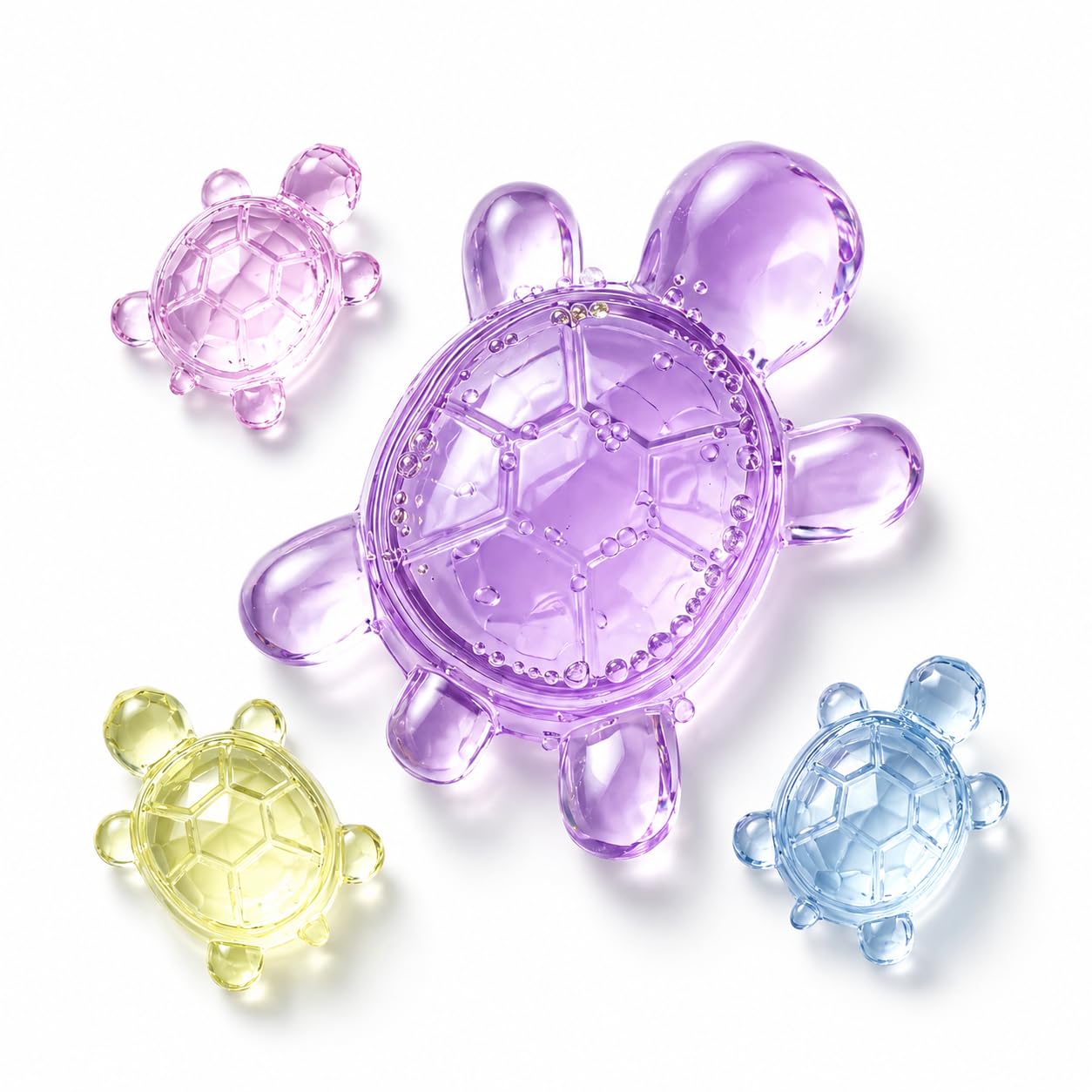 Taba Squishy Turtle Family Kawaii Slow Rising Fidget Stress Relief Sensory Toys YouthAdult 1Parent3BabyTurtles AnxietyRelief Squeeze NonToxic PartyFavors PortableCalmingGift (Purple)
