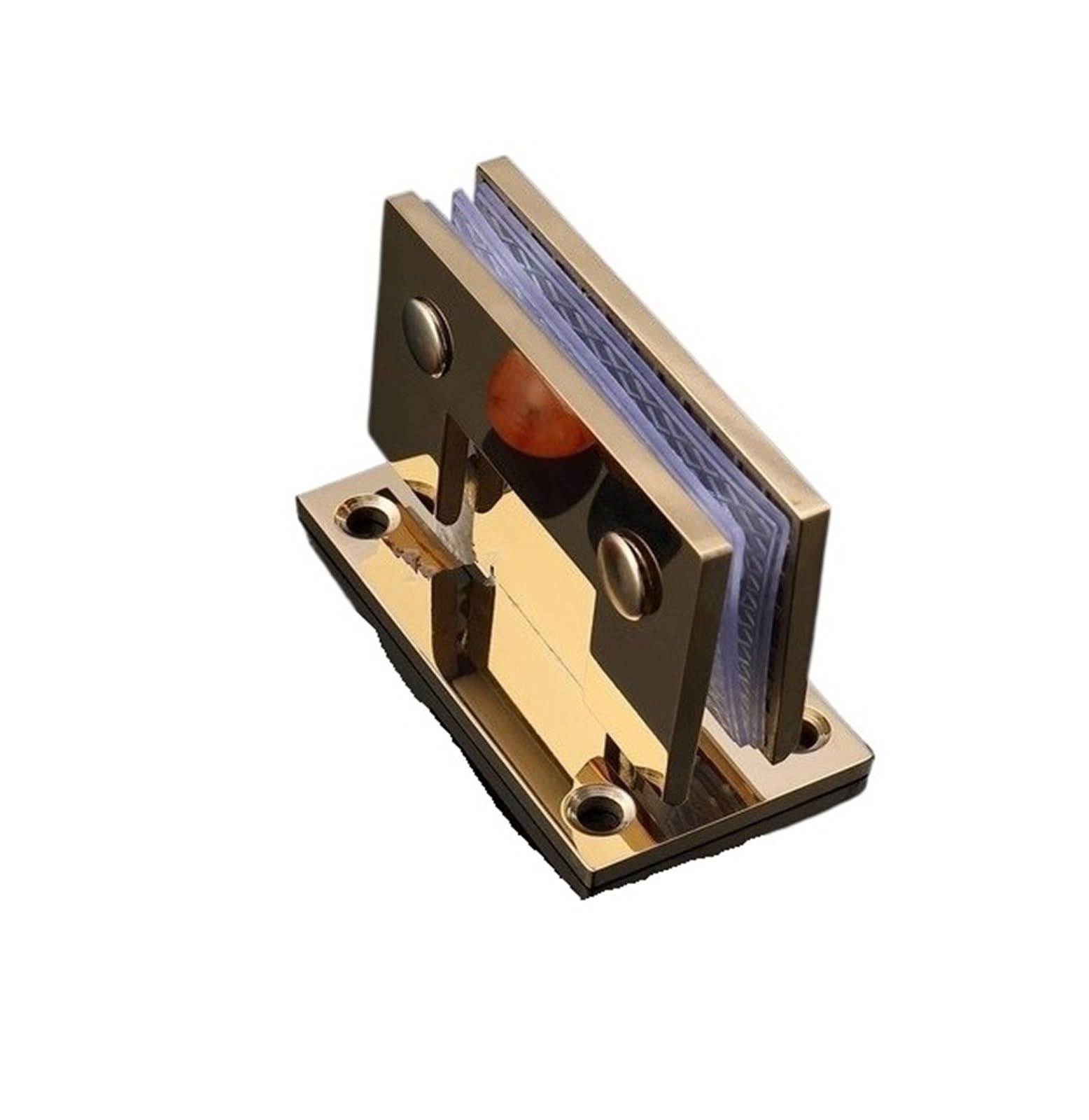 Padgcnor Ti-Gold Bathroom Glass Door Hinges Precision Cast Stainless Steel Shower Room Glass Door Hinge Bathroom Clip 90 Degree Two-Way Gate Clamp(Ti-Gold)