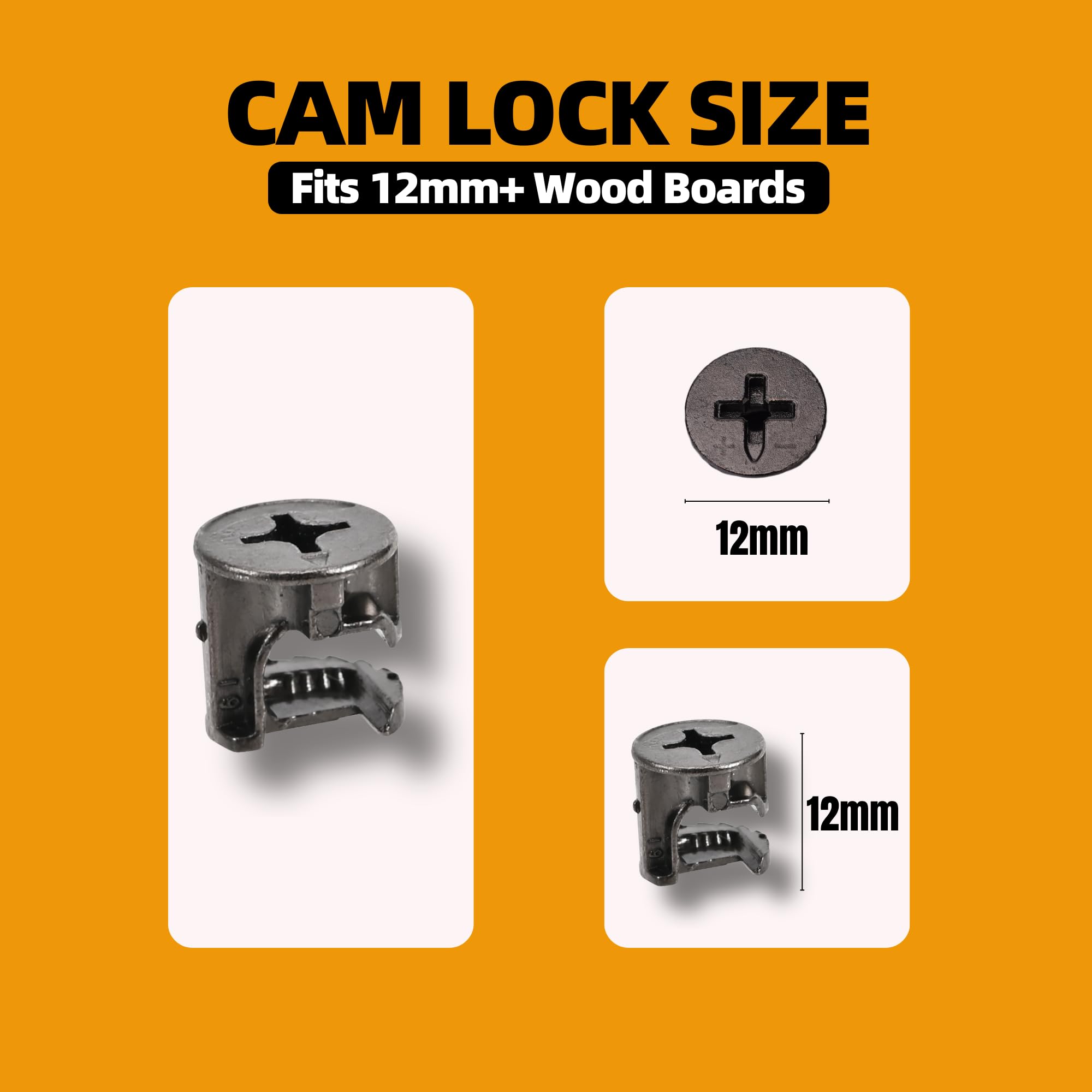 Cam Locks for Furniture Eccentric Wheels 12x11 mm 20Pcs