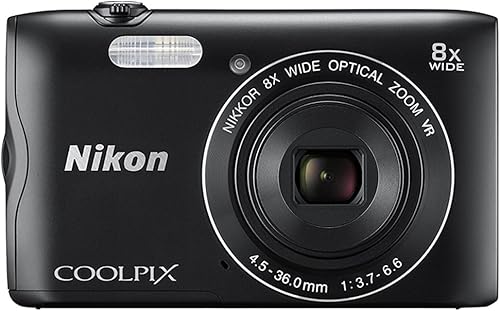 Nikon Coolpix A300 - Cámara digital de 20 MP para disparar y apuntar, color negro