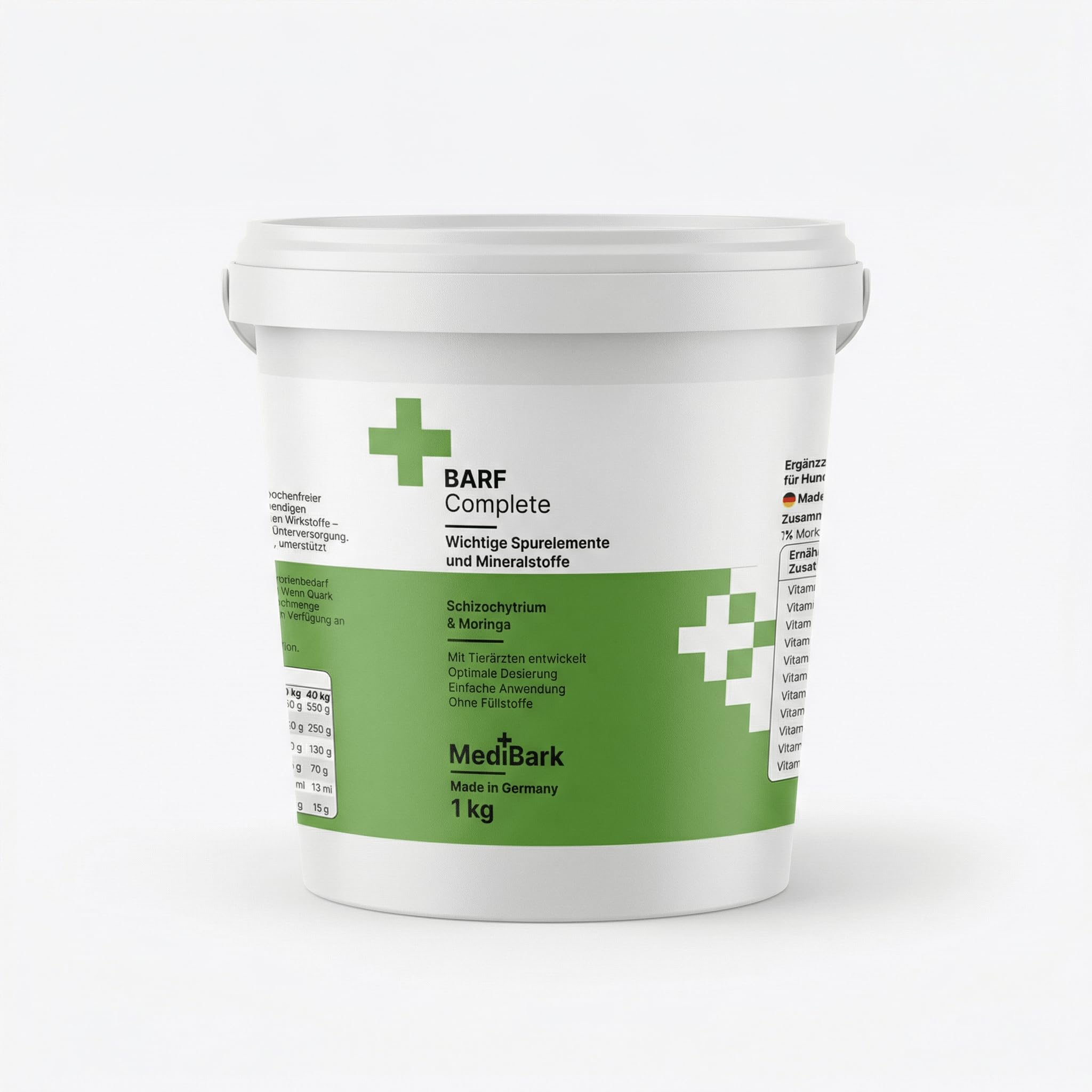 MediBark Barf Complete Pulver für Hunde 1kg - Barf Rundumversorgung von Tierärzten entwickelt inkl. Rezeptbuch - Reich an Vitaminen, Mineralstoffen, Omega 3 Alge, Moringa & Heidelbeere