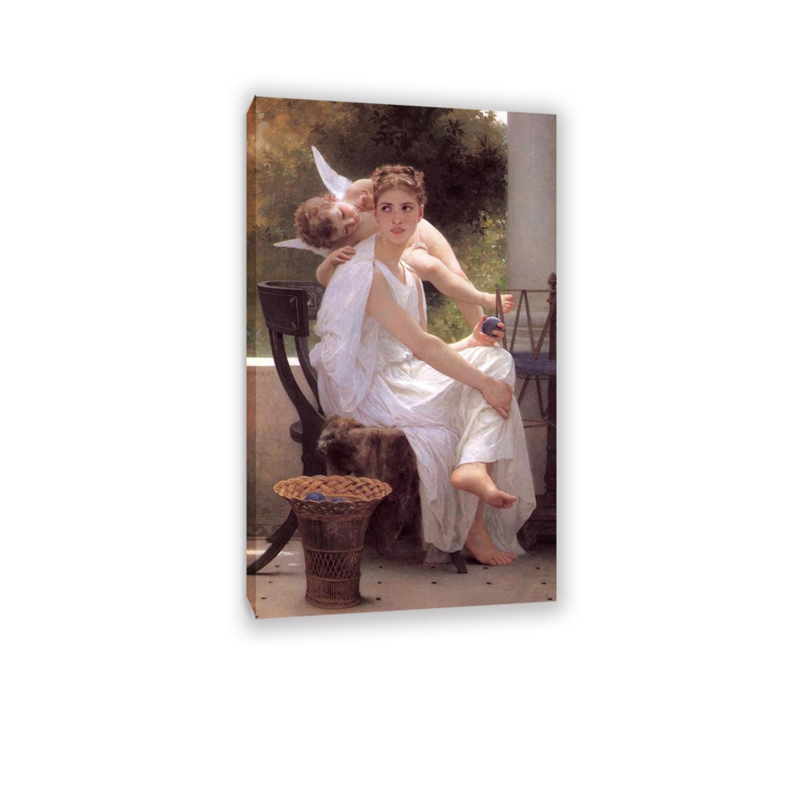 RXNHGJDS William-Adolphe Bouguereau Wall Art Work Interrupted Fine Art Portrait Wall Painting Aesthetic Wall Decor for Living Room Bedroom Bathroom Home Decor 120x70cm Inner frame