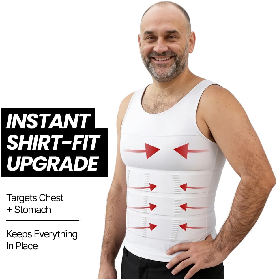 Shaping Tank Men 2.0 - Compression Shirt Slimming Body Shaper Vest, Breathable Stretch Undershirt