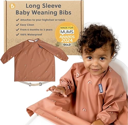 Miniatura 17 de BIBaDO - Long Sleeve Baby Bibs - Babies & Toddlers 6-36 Months - Coverall Baby Led Weaning Bib - Easy Wipe, Soft & Waterproof Conejitos