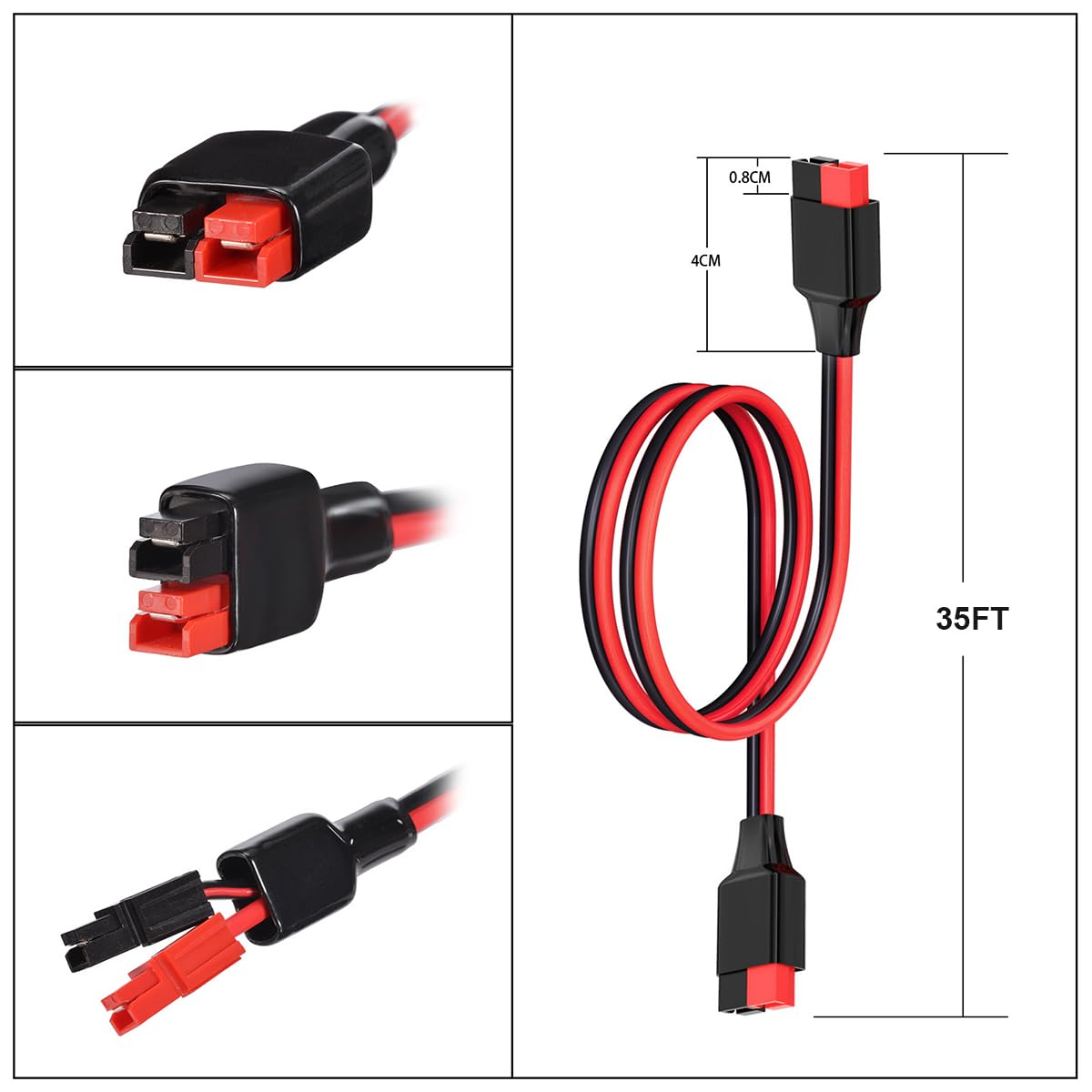 ELFCULB 10AWG Verlängerungskabel kompatibel mit Anderson 45A, 10,66m