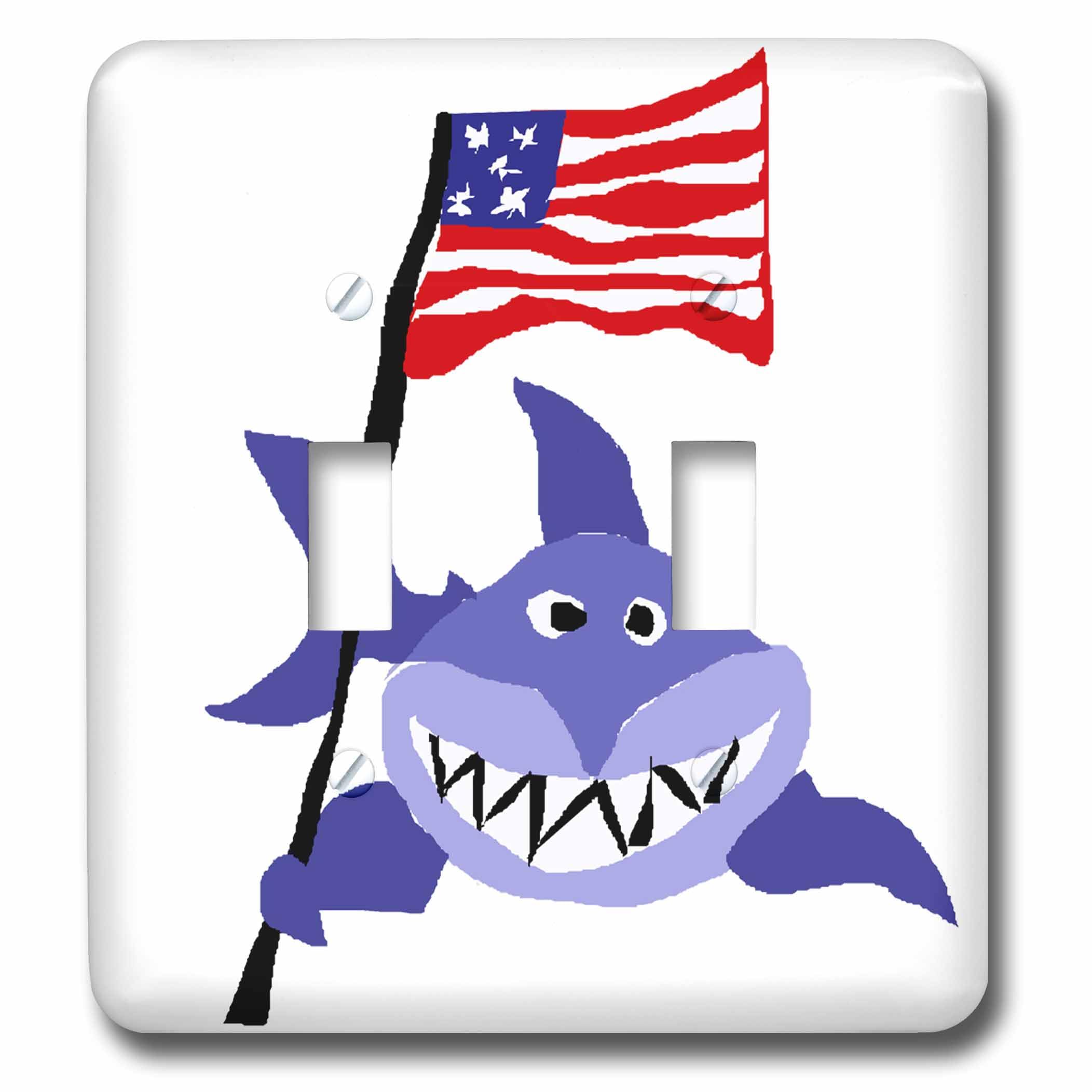 Interrupteur double motif requin américain 3dRose lsp_216719_5 plaque de commutateur mural