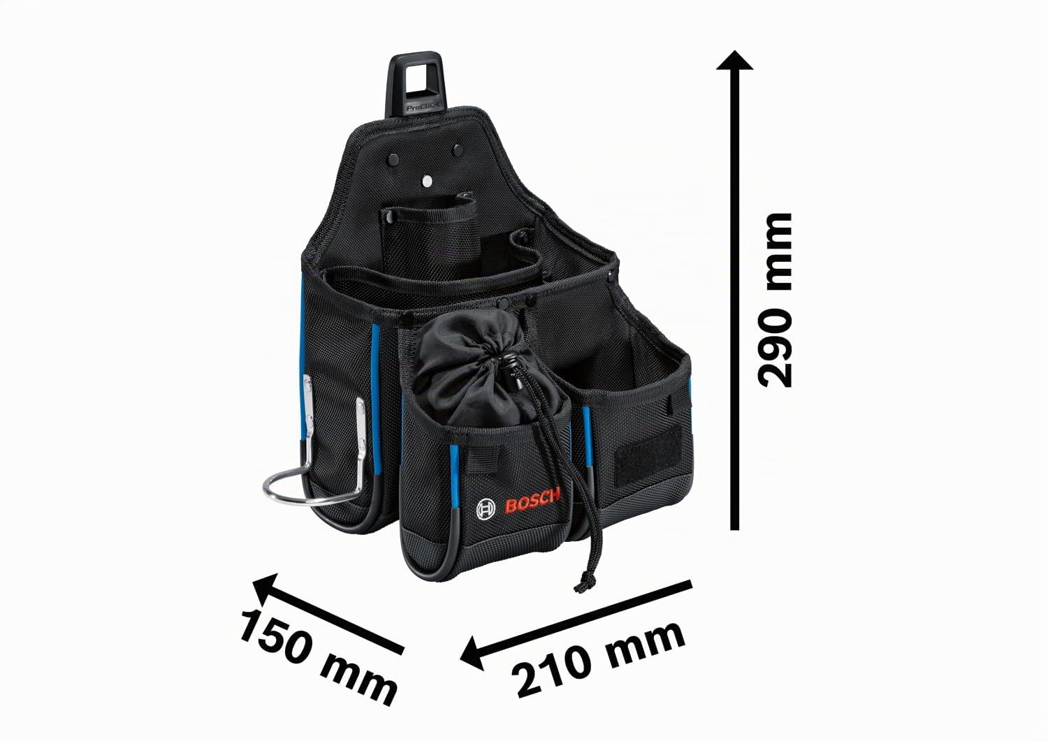 Bosch Professional combi-kit : ceinture porte-outils + set d’outils à main (avec 1 ceinture 108, 1 x GWT 2, 1 x GWT 4, 2 supports ProClick, 3 tournevis, set de 9 clés six pans mâles)