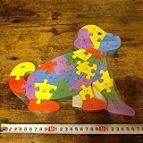 品知育 脳トレ 木製パズル 色使いも素敵でオシャレなデザイン 犬