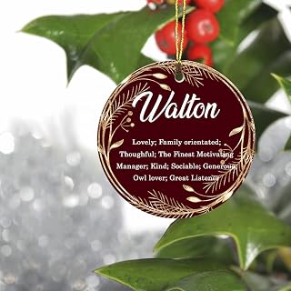 Merry Christmas Decorations Ornaments for Tree 2021 with Name Walton Ornament, Family Ornament Gift for Walton Ornament, Keepsake Christmas Ornaments 3" Round Plastic