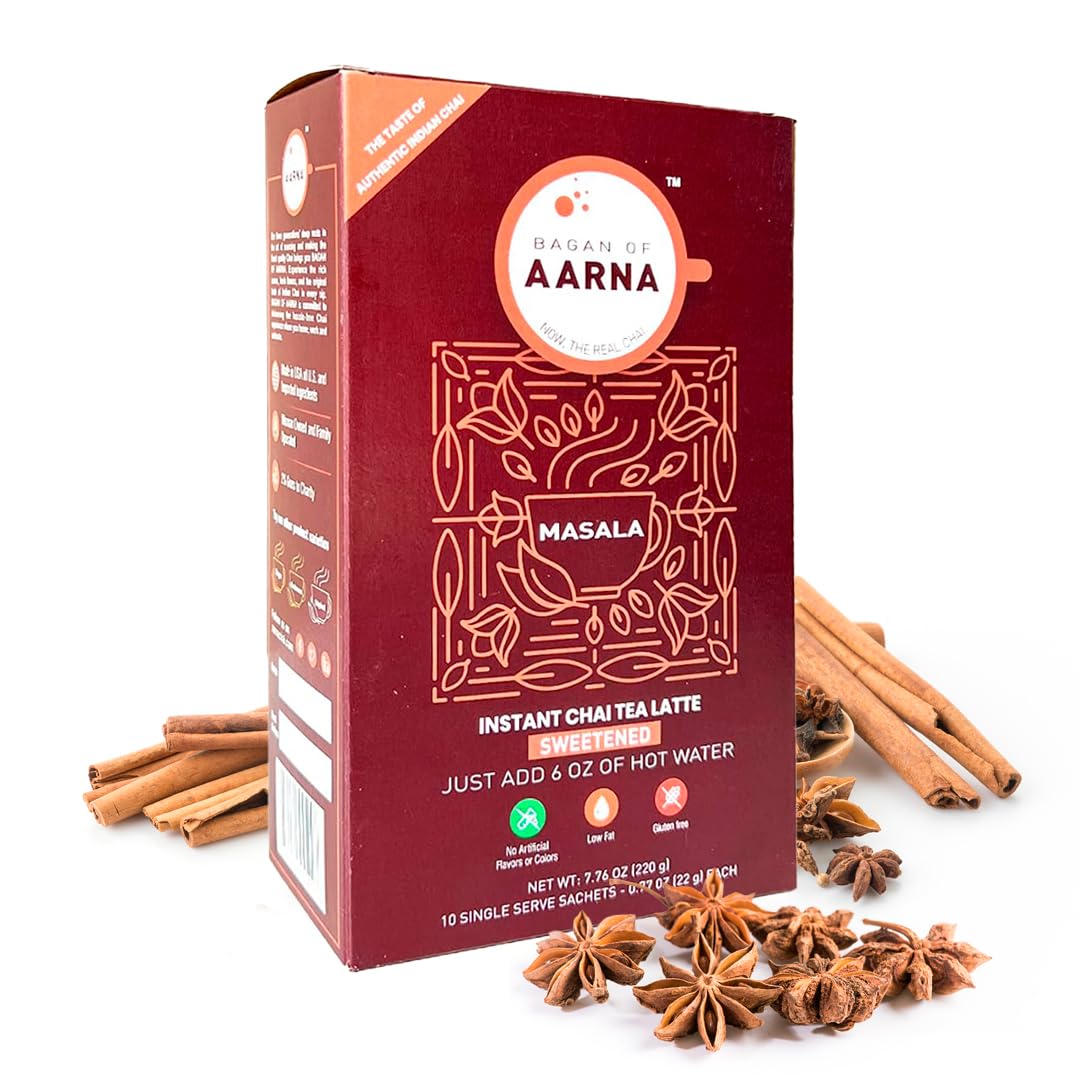Bagan of Aarna Instant Masala Chai, Tea Powder Mix, Spiced Tea, All Natural Chai Tea, Authentic Chai Mix, Masala Spiced Chai Powder With Natural