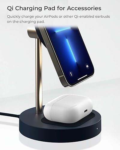 Vista 4 de iOttie Velox - Soporte magnético inalámbrico Duo. Soporte de montaje de 7.5 W + almohadilla de carga de 5 W. MagSafe compatible con iPhone 12