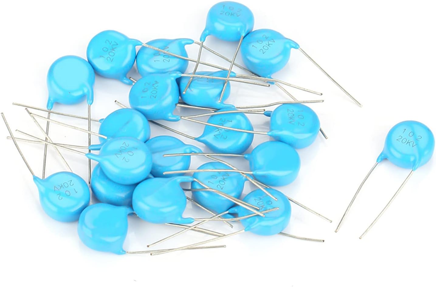 High Voltage Ceramic Capacitor, 20KV 1nF 102, 1000pF, Monolithic Compact Design, 20 Pieces