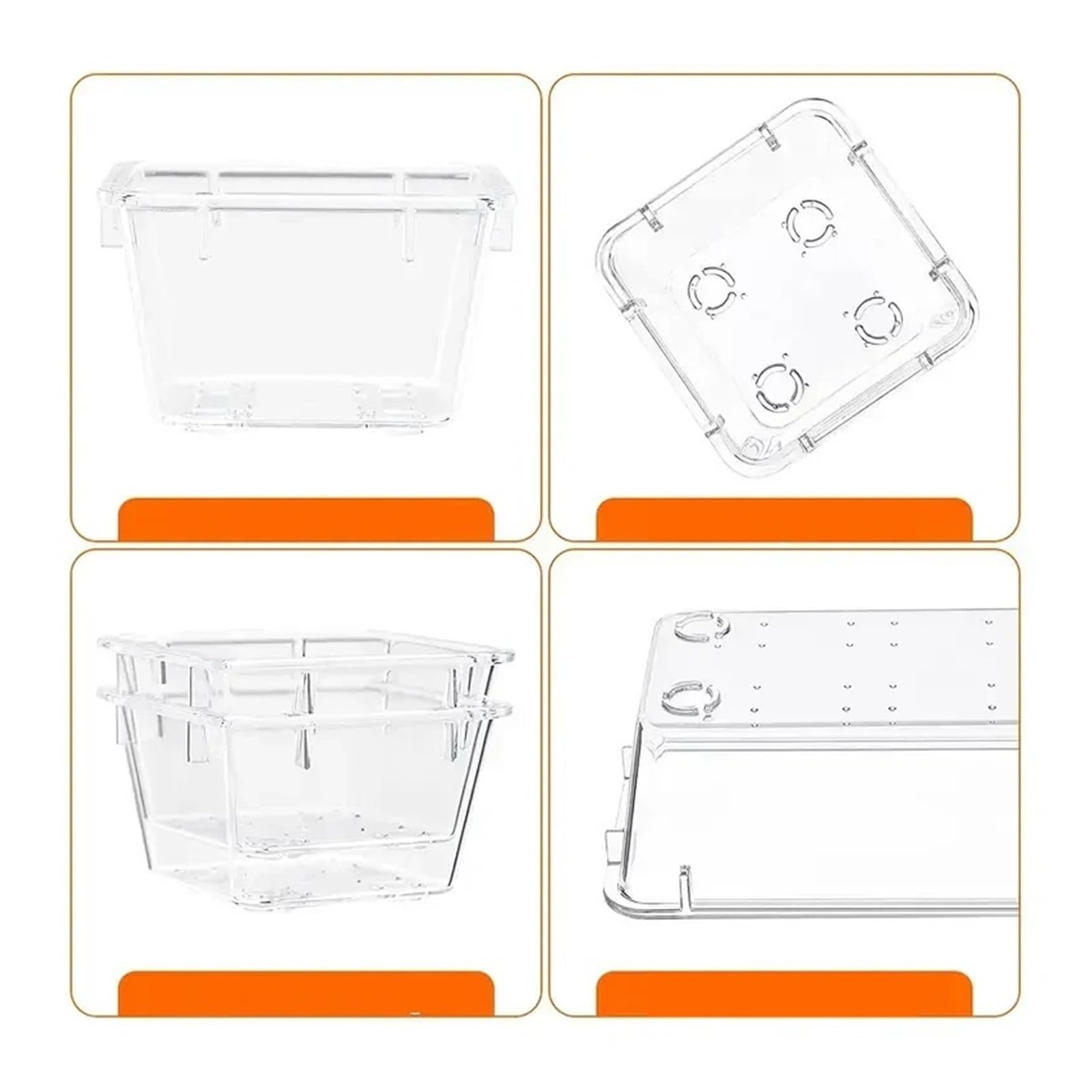 Generico Set versatile di organizer for cassetti da 10 pezzi: vassoi e divisori in plastica trasparente in 4 dimensioni(7PCs)