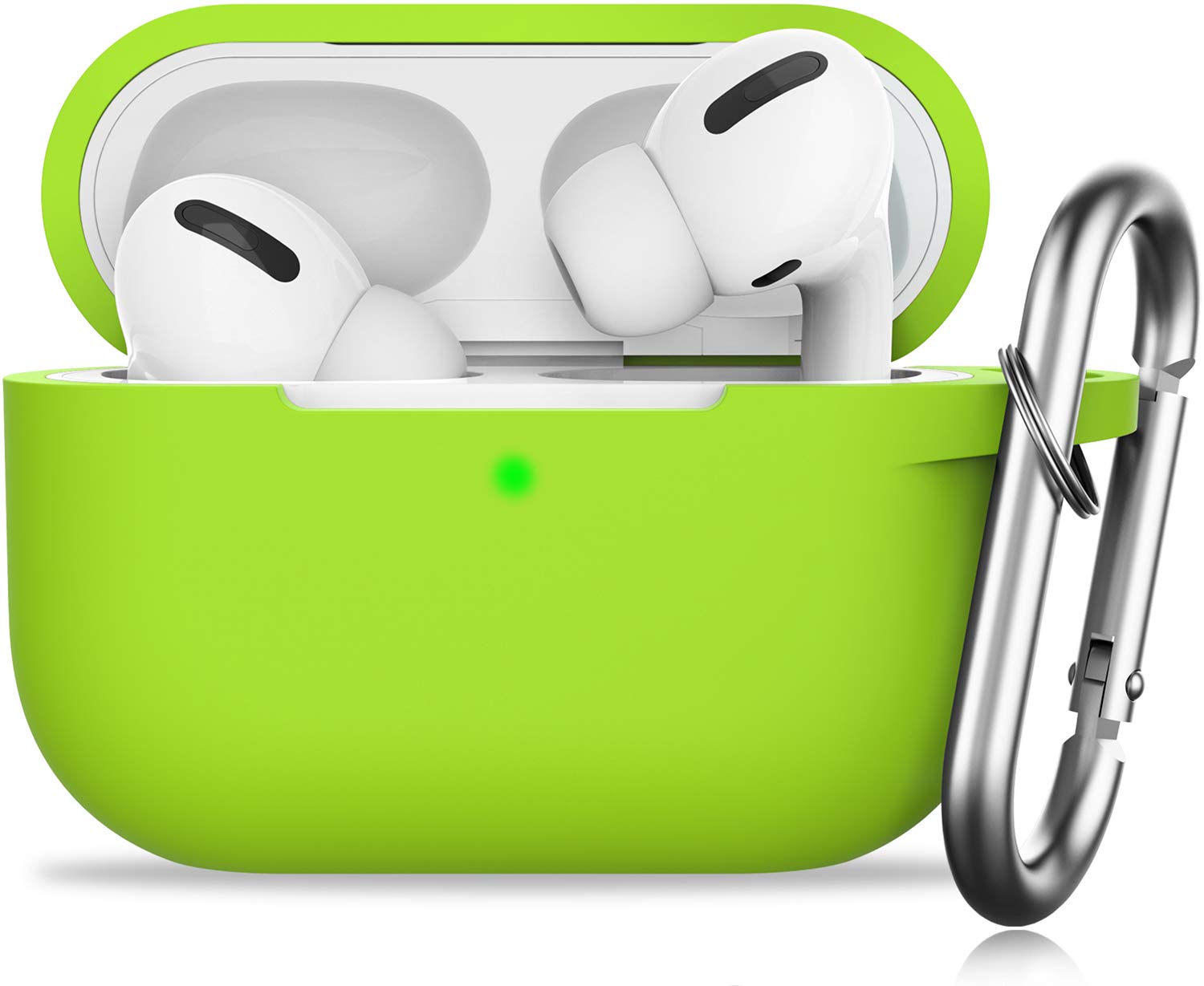 GMUDA for AirPods Pro (2nd Generation/1st Generation) Case, Protective Silicone Cover with Keychain, Compatible with AirPods Pro 2, Light Green