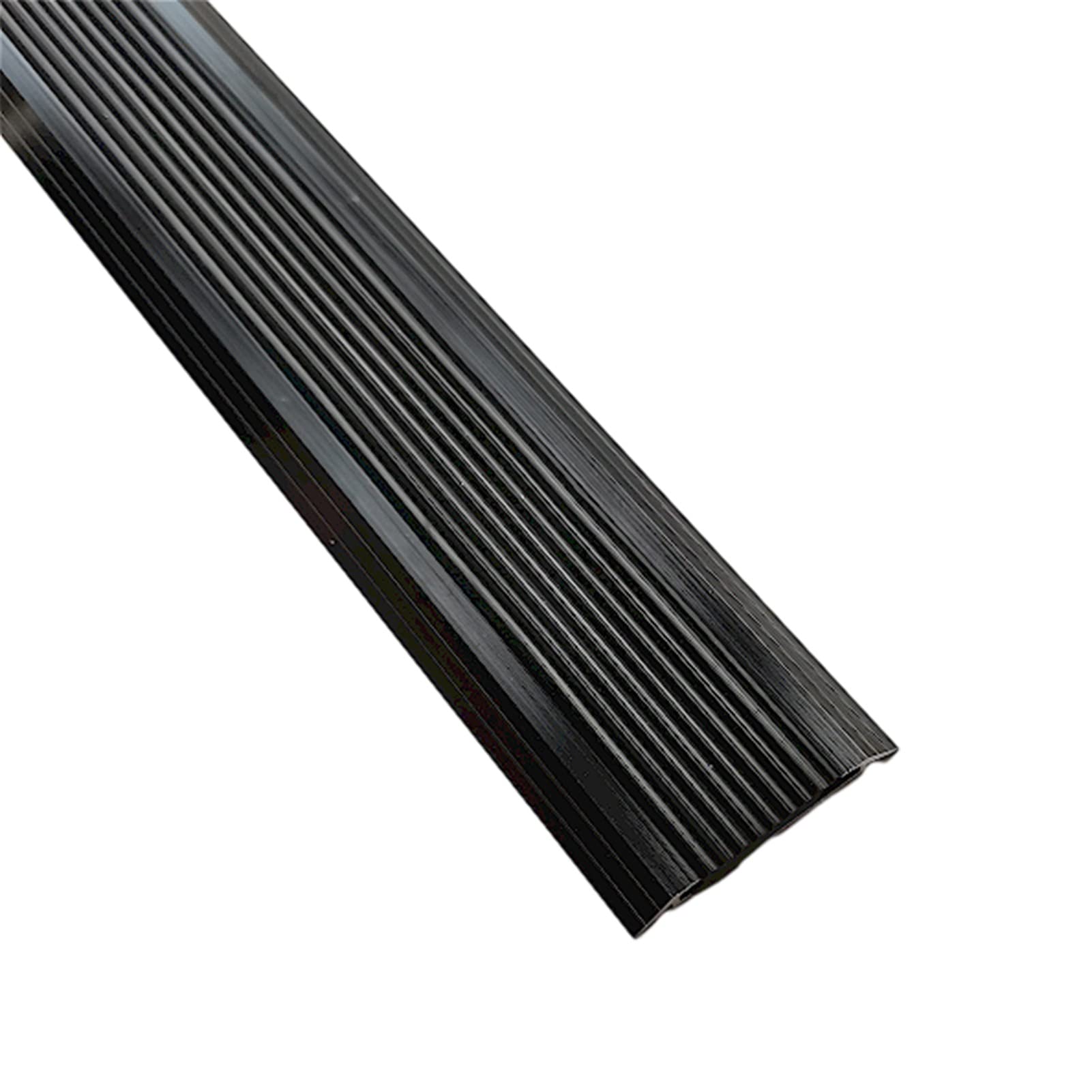 Floor Transition Strip for Gap, Anti-Slip Flooring Transition Strips, Wood to Tile Floor Seam Binder, Rubber & Aluminum Floor Cover Strips, Threshold Strips for Doorways (Color : Black)