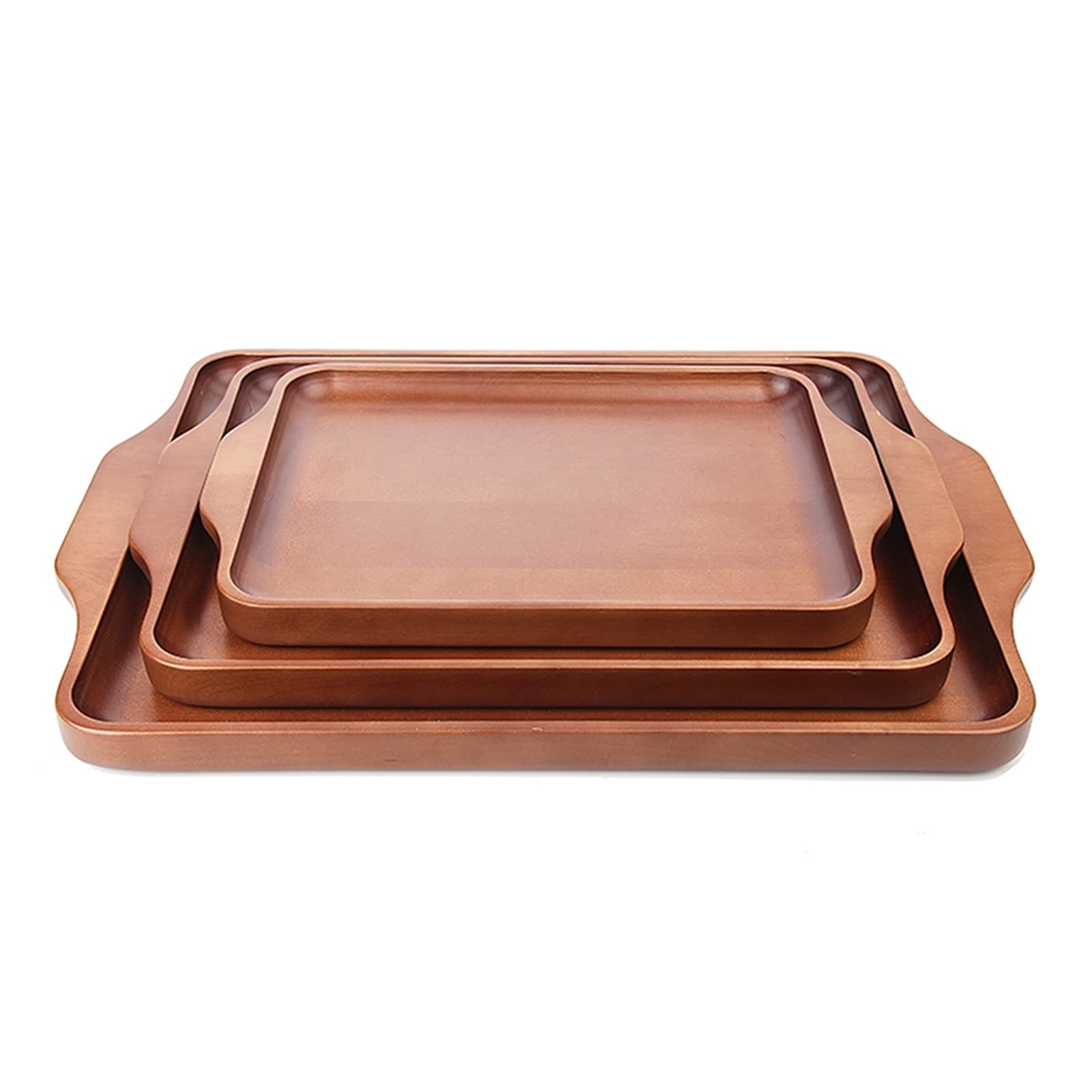 Bandeja Bandeja de servir y plato, placa de senderos de madera rectangular con bandeja de bocadillos de mango, bandeja de desayuno, decoración de granja con estilo Sirviendo platos Bandejas para Servi