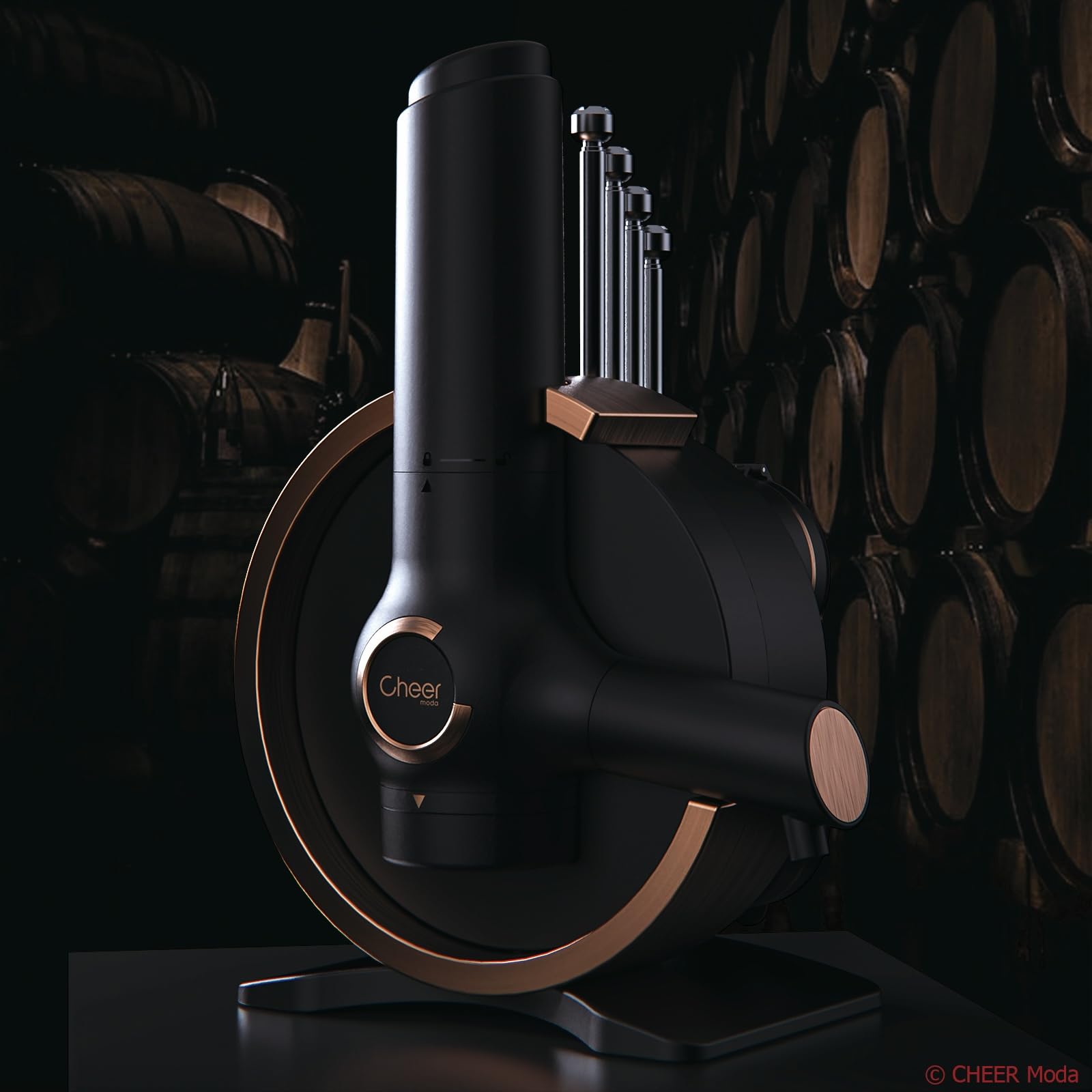Système de préservation du vin CHEER MODA Connoisseur Noir & Bronze