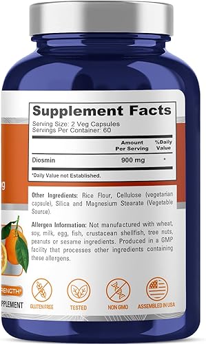 Miniatura 2 de NusaPure Diosmin 900mg por porción 120 cápsulas vegetales (sin OMG, sin gluten, vegano)
