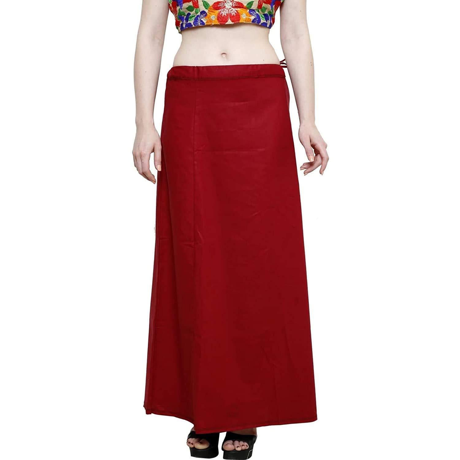 AY-Girl Women's Royal Cotton Readymade Petticoat for Saree (SIZE-SMALL)COLOR-MAROON-image-24