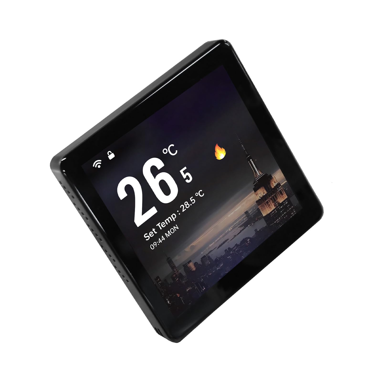 Qcwwy Termostato Digitale AC, Regolatore di Temperatura con Schermo Touch da 4 Pollici for Aria Condizionata Centralizzata (BLACK)