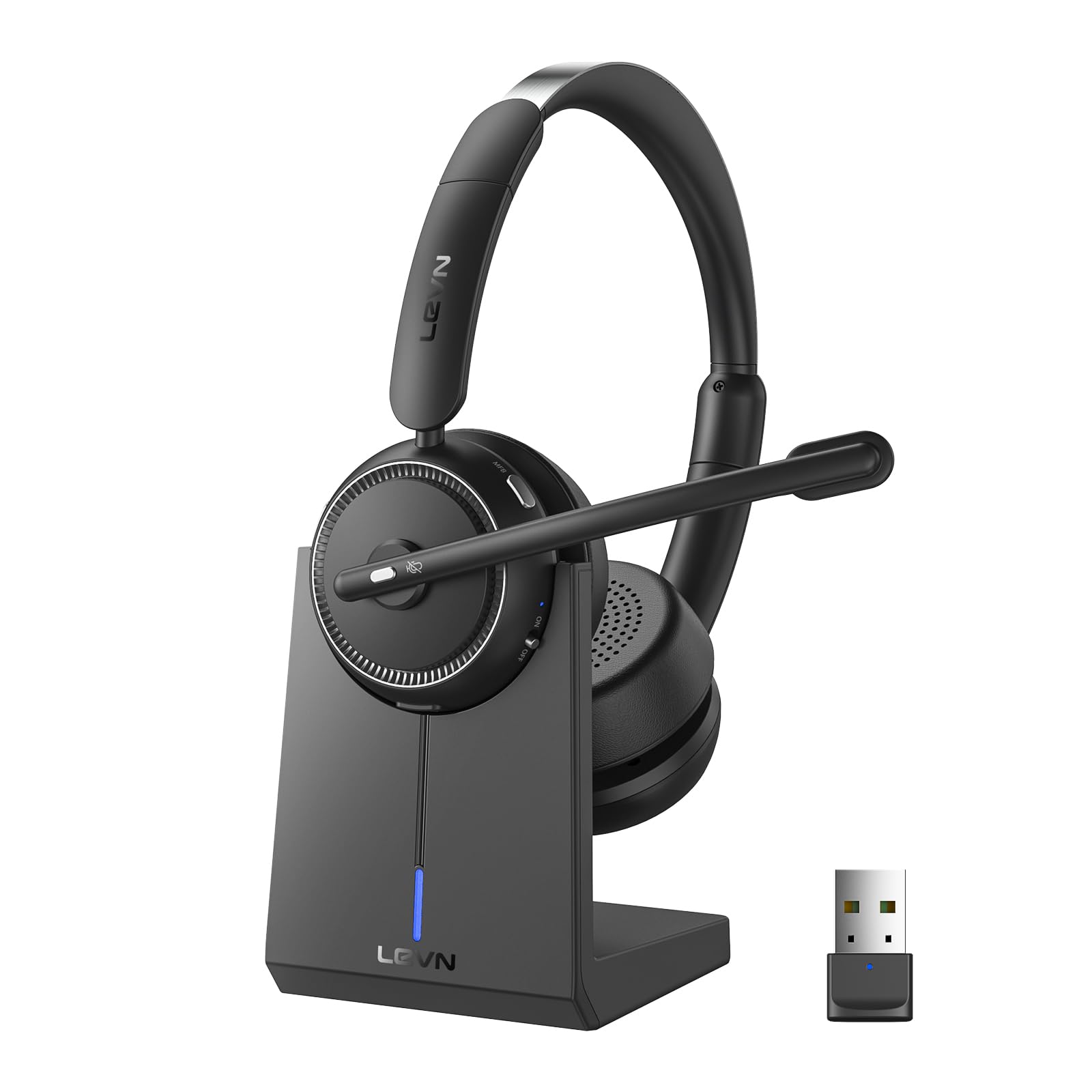 Wireless Headset with Mic for Work, Bluetooth Headset with Microphone AI Noise Cancelling & Mute Button, Wireless Headphones with Mic for Work/Home/Office/Call Center/PC/Laptop/Computer/Teams/Zoom-image-32