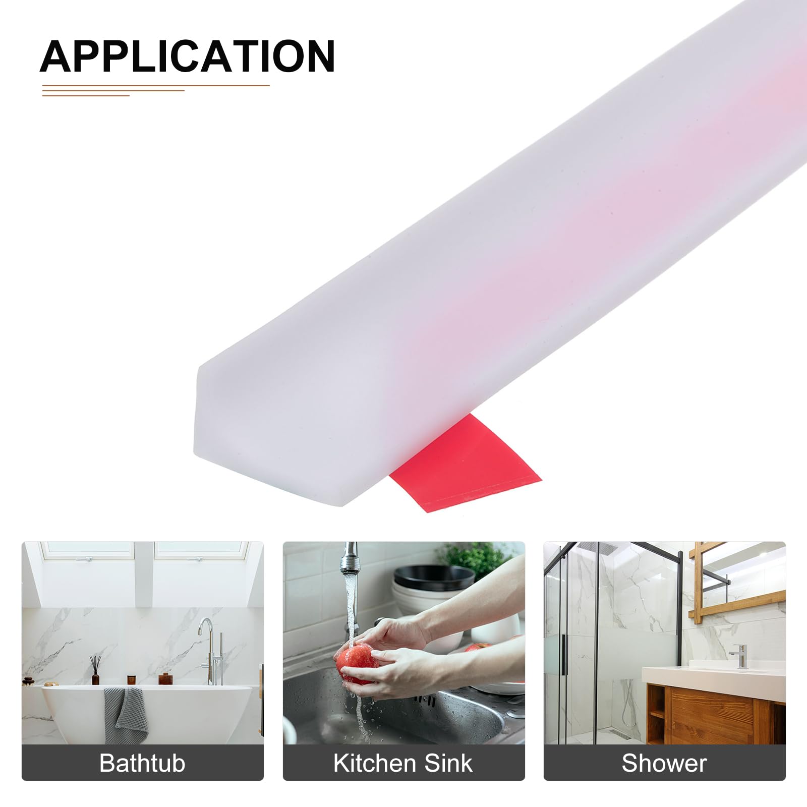 DTGN 79"x0.8"x0.5" (LxWxH) Collapsible Shower Barrier Stopper, 1 Pack, Good for Bathroom Kitchen - Image 4