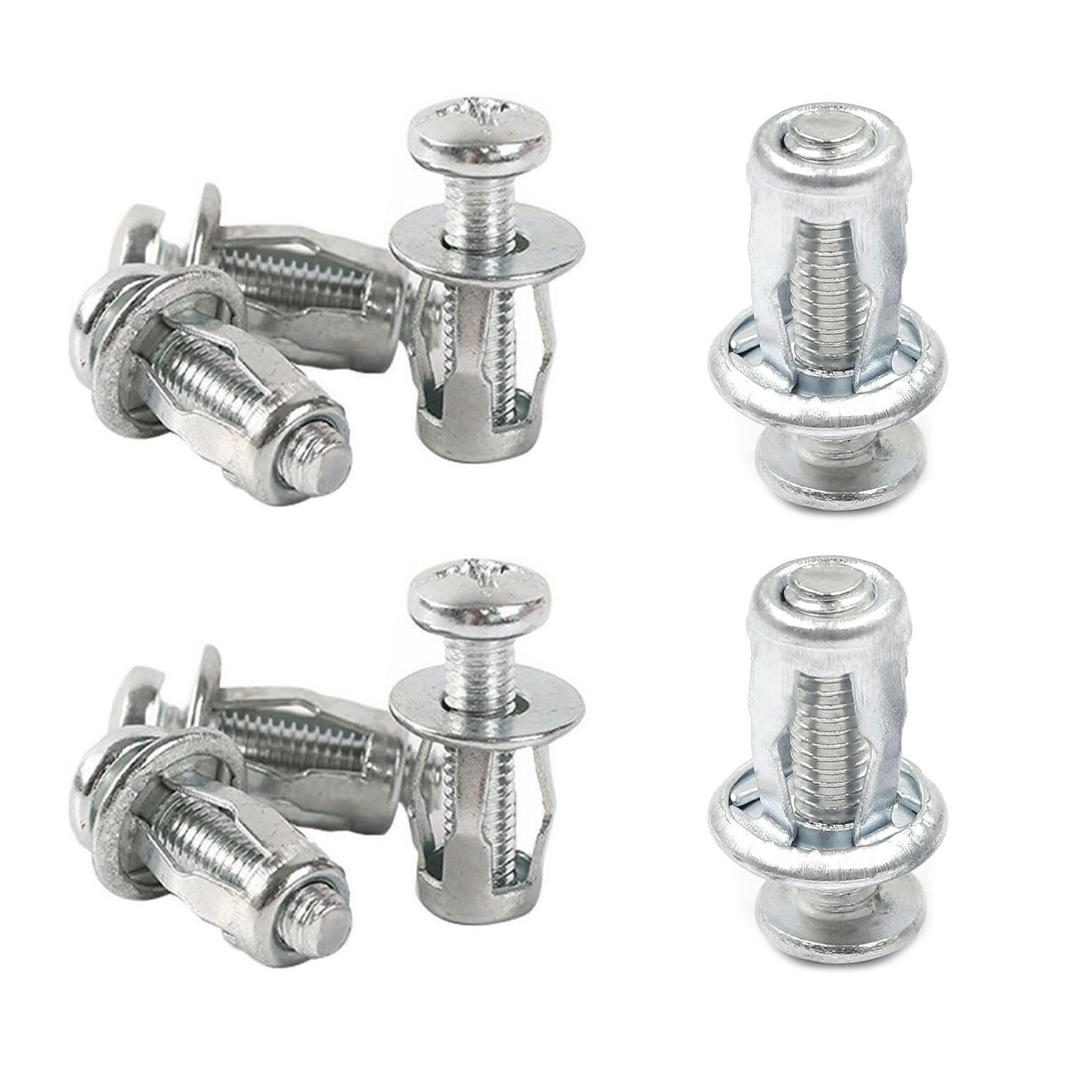 SaveSooo ターンナット 8個入り リベットナット 固定ネジ 花びらナット 拡張ナット 軽量 DIY メタルナットキット 器具が固定 金属製ねじナット(M4x20)