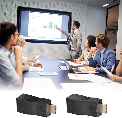 Miniatura 3 de Joyzan Extensor HDMI a RJ45, convertidor de red Ethernet, repetidor, transmisor, adaptador receptor sobre Cat 5e 6e Cable Splitter HD 1080p 98ft