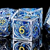 Cttasty DND Dice Set Hollow Metal Dice Set Handmade 7pcs Polyhedral Dice Set DND RPG MTG Role Playin