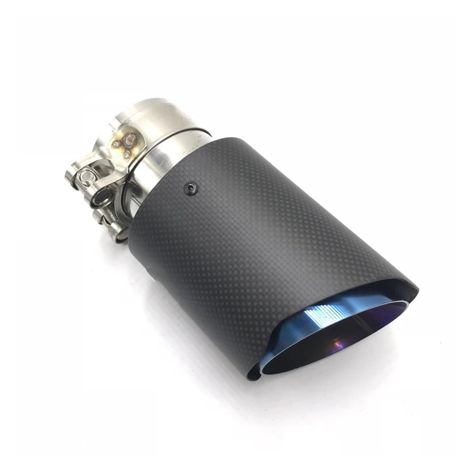 Tuyaux D'échappement Embout Silencieux Fiber Carbone Mat Pour Voiture Système D'échappement Buse Silencieux Universelle Droite Acier Inoxydable Bleu Embout Échappement
