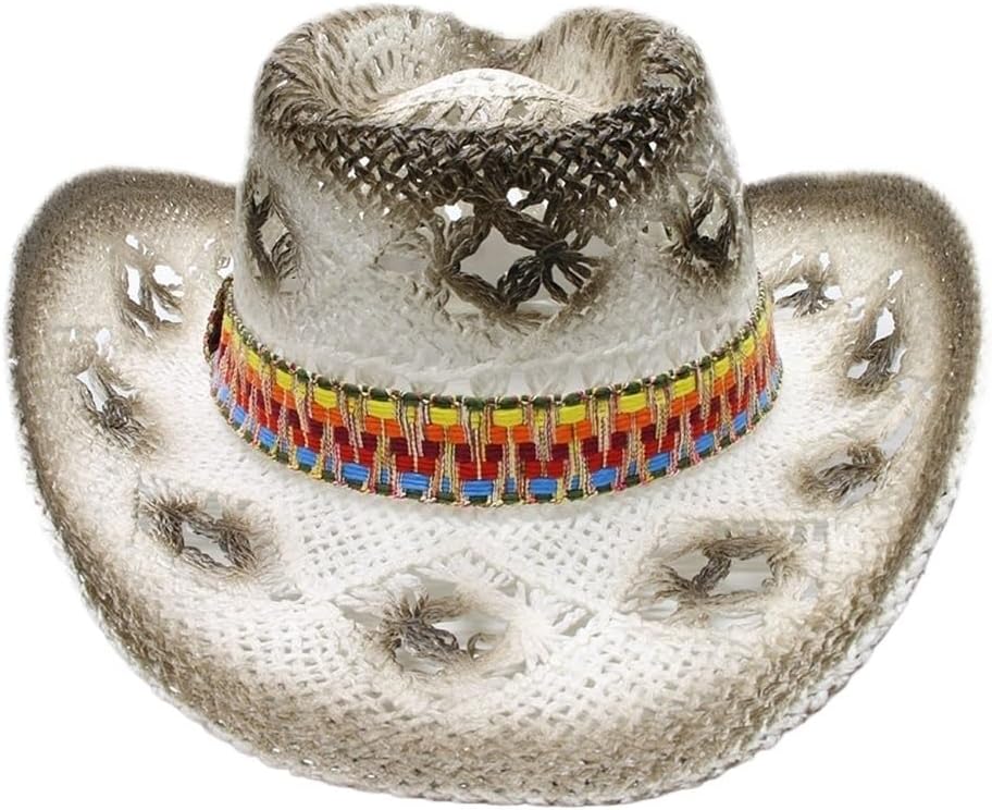 Vintage Unisex Vintage Wide Brim Sun Beach Cowboy Jazz Hat Sun Hat