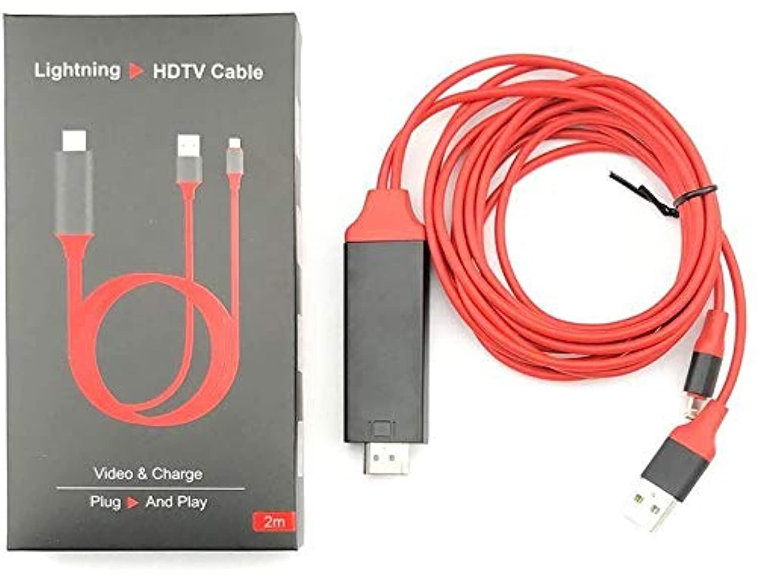 Lightning HDTV Cable Apple iPhone X 8 Plus 2M Lightning to HDMI AV TV Cable Adapter 1080P For Apple iPhone 7 6 6s Plus 5s iPad Air ipad Mobile