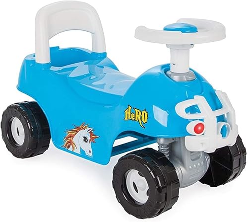 Miniatura 2 de 07 812R Hero ATV - Vehículo de juguete para niños sin pedales con respaldo de mango extraíble y bocina mecánica para edades de 36 meses en adelante