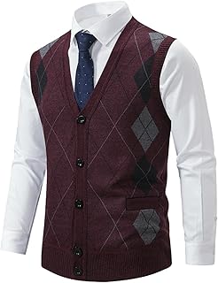 Chaleco de punto de cachemira grueso con cuello en V para hombre para otoño e invierno