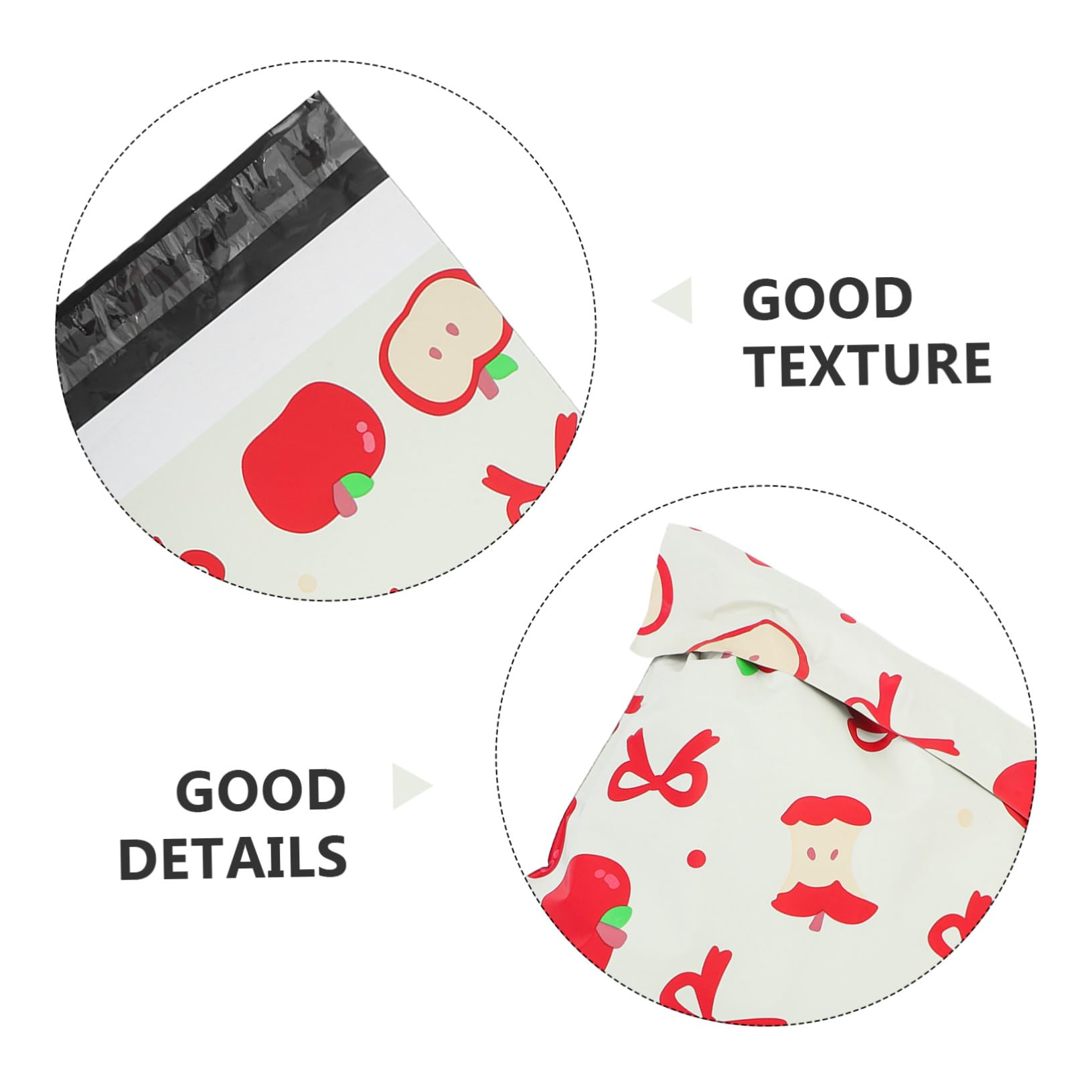 Gatuida 100pièces Sacs Cadeaux Opaques à Motif Pomme pour Emballage de Noël et Surprises Sacs Expédition Auto-adhésifs et Robustes