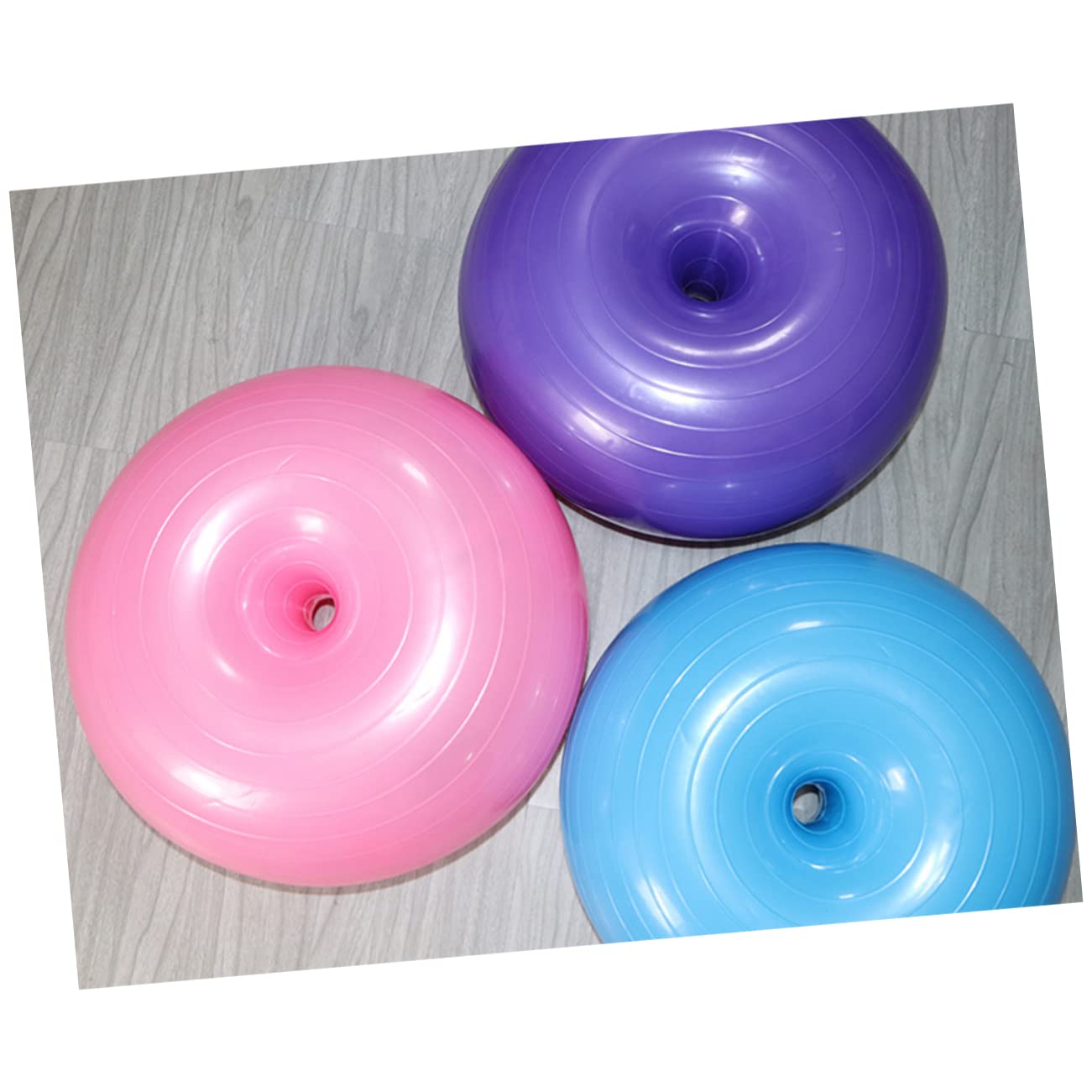 TOYANDONA Ball für Hoher Griffigkeit Luftpumpe und Inklusive Pilates in Donut Yoga aus PVC mit Anti Burst Design Blau Balance Training