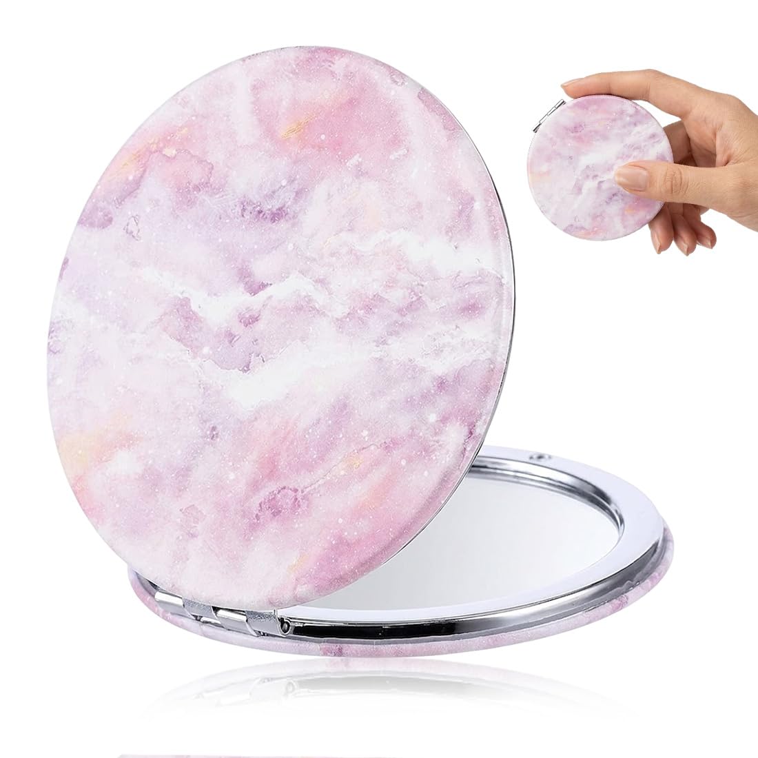 Specchi Cosmetici Compatto Tascabile Elegante, Specchio da toeletta coloratoCompatto e portatile,Regali per ragazze, regali di compleanno