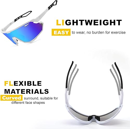 Miniatura 5 de FEISEDY Gafas de sol deportivas para hombres y mujeres, gafas de ciclismo con protección UV, para béisbol, esquí, correr, golf, B0082